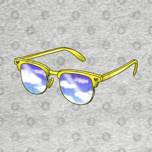 Yellow sunglasses with blue sky lenses by 2dsandy